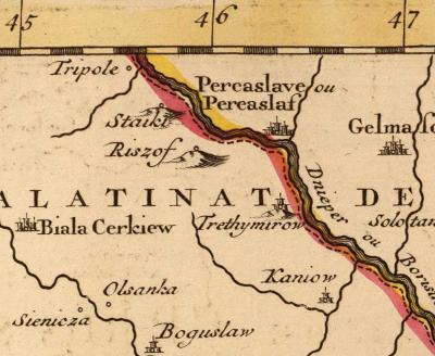 Терехтемиров на карте де Лиля 1742 г.