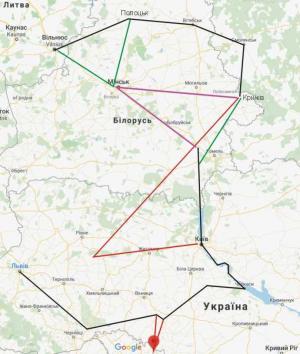 Картосхема поїздки Ягайла 1411 р.на…
