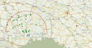 Картосхема надань Ягайла на Поділліна…