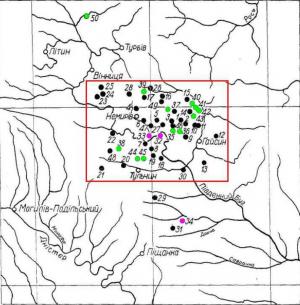 Картосхема городищ на Вінничині[Хавлюк…