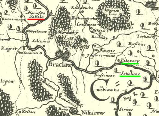 Околиці Брацлава на карті Г. Боплана…