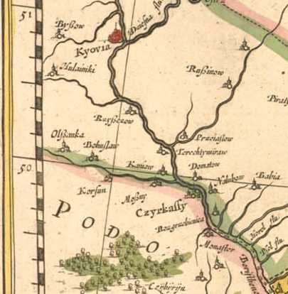Терехтемирів на карті Блау 1663 р.